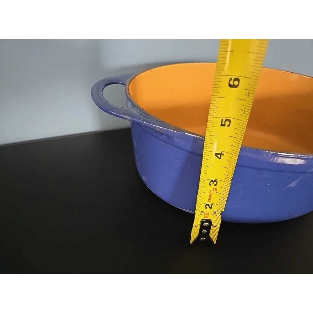 Vtg Cousance / Le Creuset France Blue Enameled Cast Iron Dutch Oven‎ #28 W/Lid